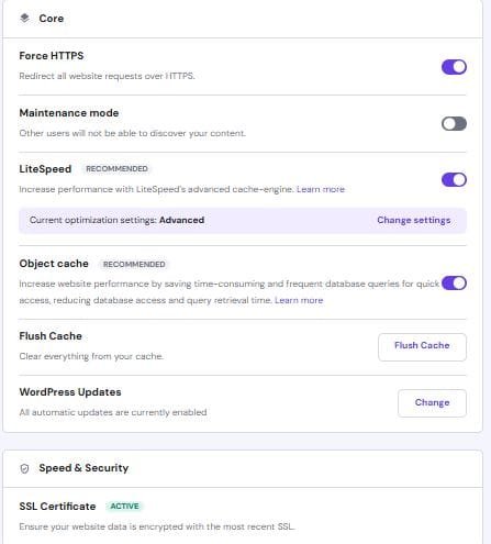 Hostinger's hpanel