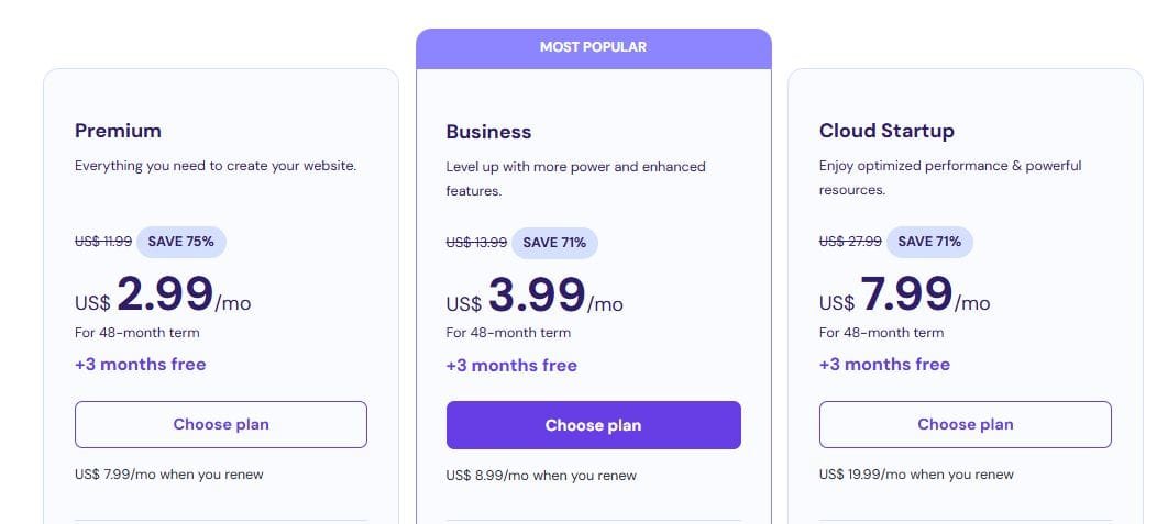 Hostinger Pricing